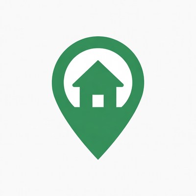 Green house location pin icon