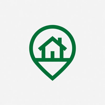 Green house location pin icon