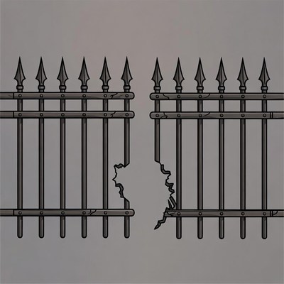 Broken Open Wrought Iron Gate