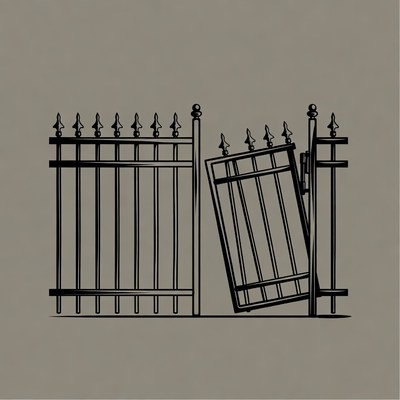 Open Iron Gate Illustration