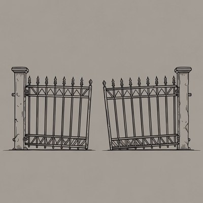 Open Iron Gate Illustration