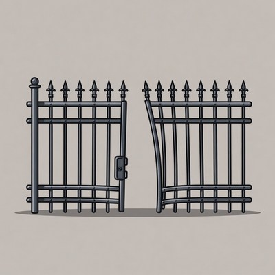 Open Iron Gate Illustration