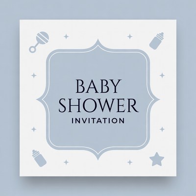 Blue Baby Shower Invitation