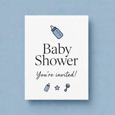 Blue Baby Shower Invitation Clipart