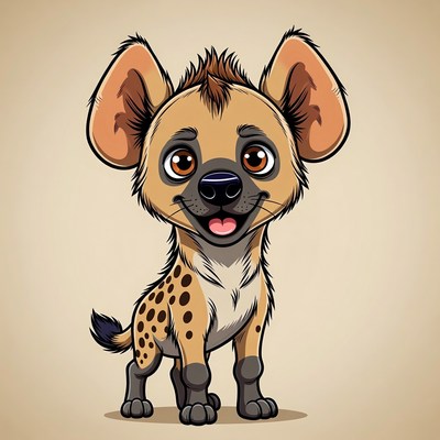 Cute cartoon baby hyena