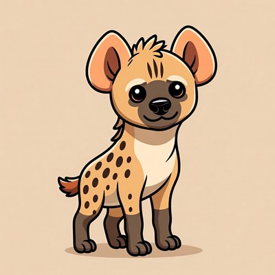 Cute cartoon baby hyena