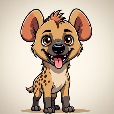 Cute cartoon spotted hyena