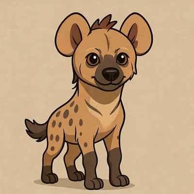 Cute cartoon baby hyena