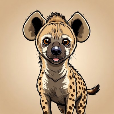 Cute cartoon baby hyena