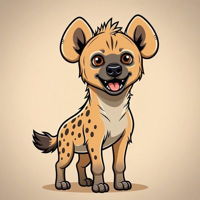 Cute cartoon spotted hyena