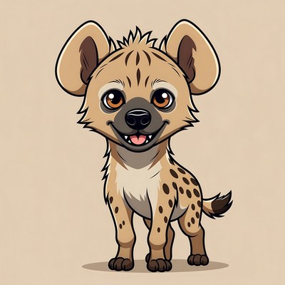 Cute cartoon spotted hyena