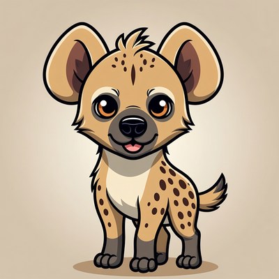 Cute cartoon spotted hyena