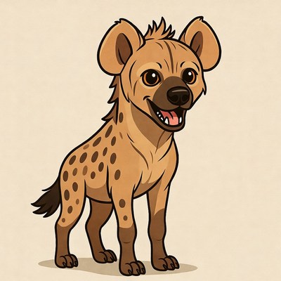 Cute cartoon spotted hyena