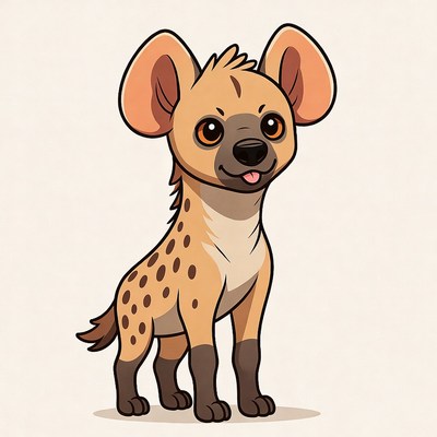 Cute cartoon baby hyena