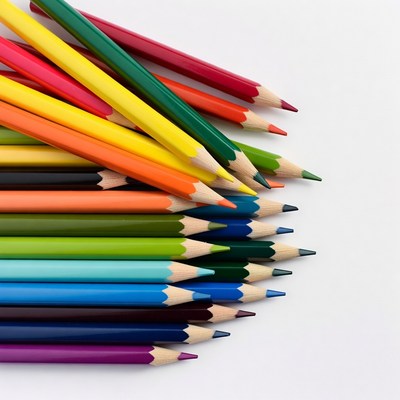 Colorful Pencils on White Background