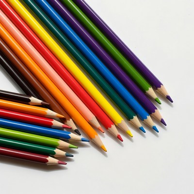 Colorful Pencils on White Background