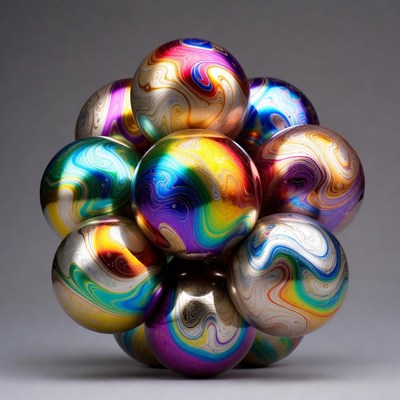 Cluster of Iridescent Marbles