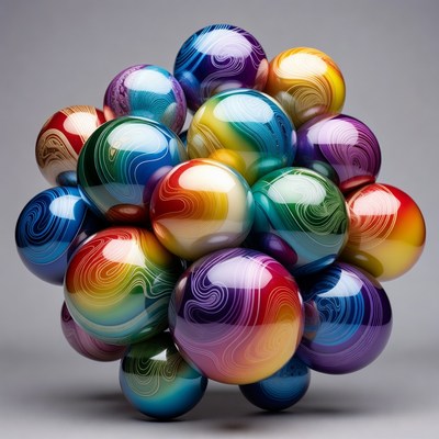 Colorful Shiny Marbles Cluster