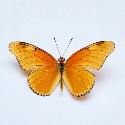 Orange Butterfly on White Background