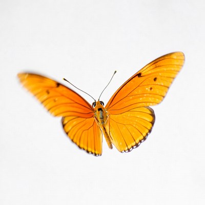 Orange butterfly on white background
