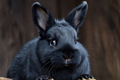 Black bunny with big ears