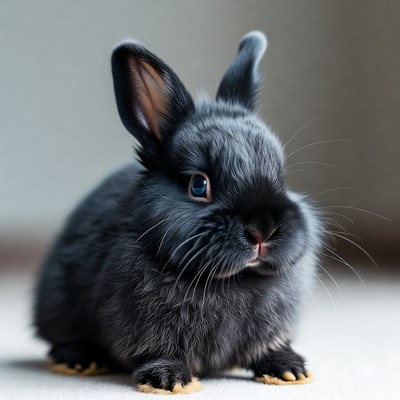 Cute black bunny rabbit