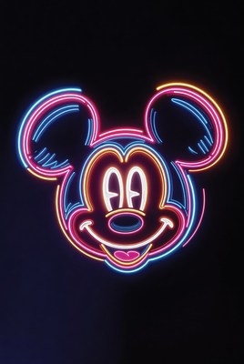 Neon Mickey Mouse illustration