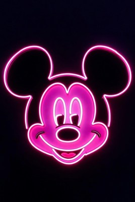 Pink Neon Mickey Mouse