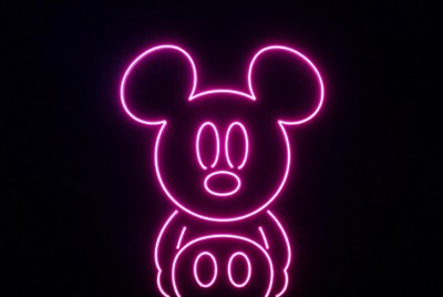 Pink Neon Mickey Mouse