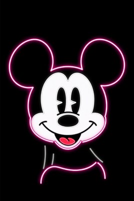 Neon Mickey Mouse Smiling