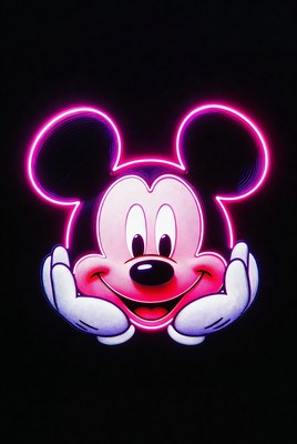 Pink Neon Mickey Mouse