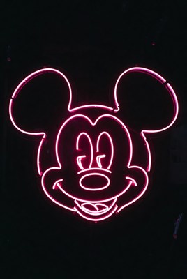 Pink Neon Mickey Mouse