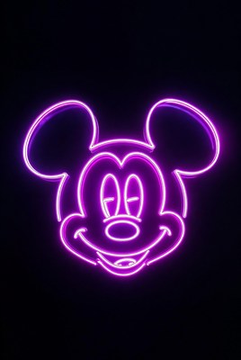 Purple Neon Mickey Mouse