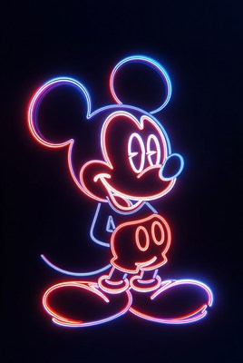 Neon Mickey Mouse Illustration