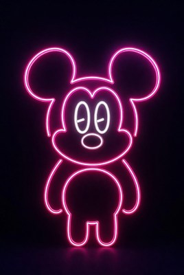 Pink Neon Mickey Mouse