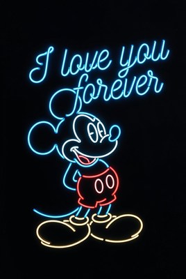 Neon Mickey Mouse I Love You Forever