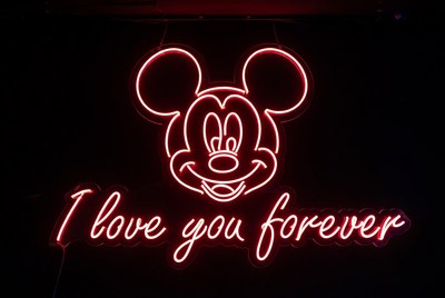 Mickey Mouse Neon 'I Love You Forever' Sign