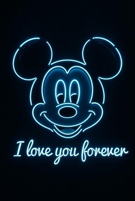 Neon Mickey Mouse I Love You Forever