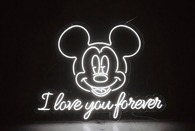 Mickey Mouse Neon I Love You Forever Sign
