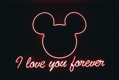 Mickey Mouse Neon 'I Love You Forever' Sign