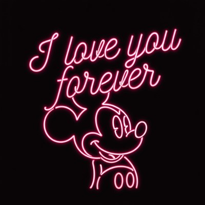 Neon Mickey Mouse I Love You Forever