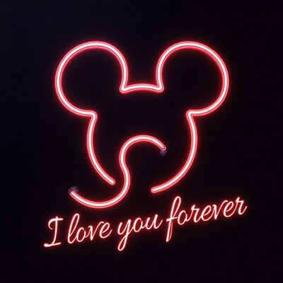 Neon Mickey Mouse I Love You Forever
