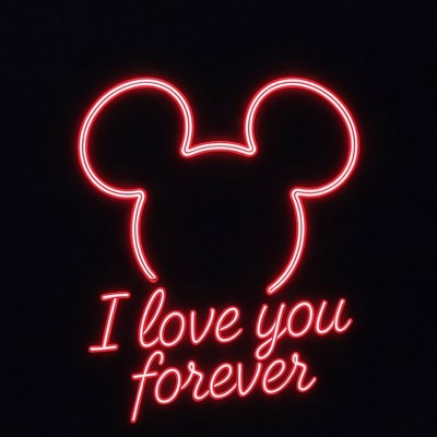 Neon Mickey Mouse I Love You Forever