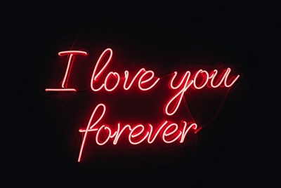 Red Neon I Love You Forever Sign