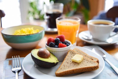 Healthy Breakfast Plate with Avocado Toast