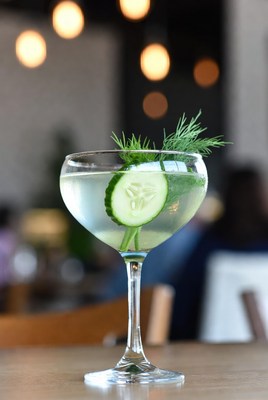 Cucumber Martini with Dill Garnish
