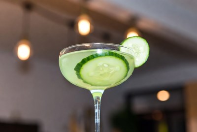 Cucumber Martini Cocktail with Garnish