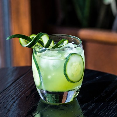 Cucumber Gimlet Cocktail with Garnish