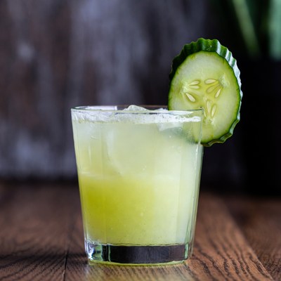 Cucumber Gimlet Cocktail with Garnish