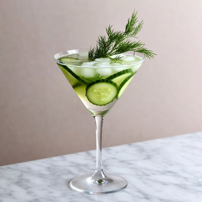 Cucumber Martini with Dill Garnish